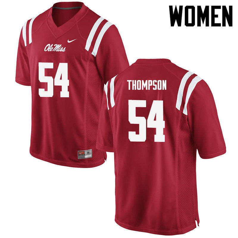 Carlos Thompson Ole Miss Rebels NCAA Women's Red #54 Stitched Limited College Football Jersey WDW2758UF